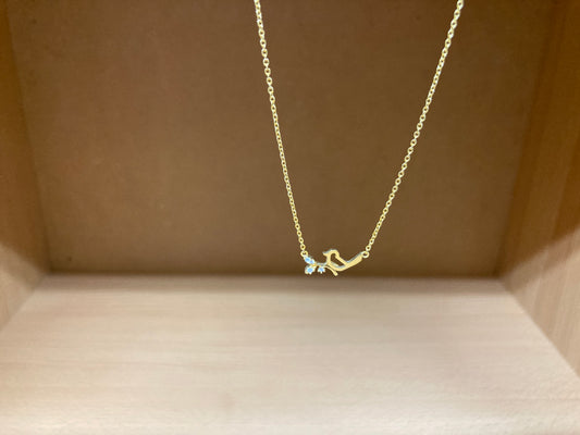Tiny Treasures Seoul - Bird on Branch Necklace (Gold) 6