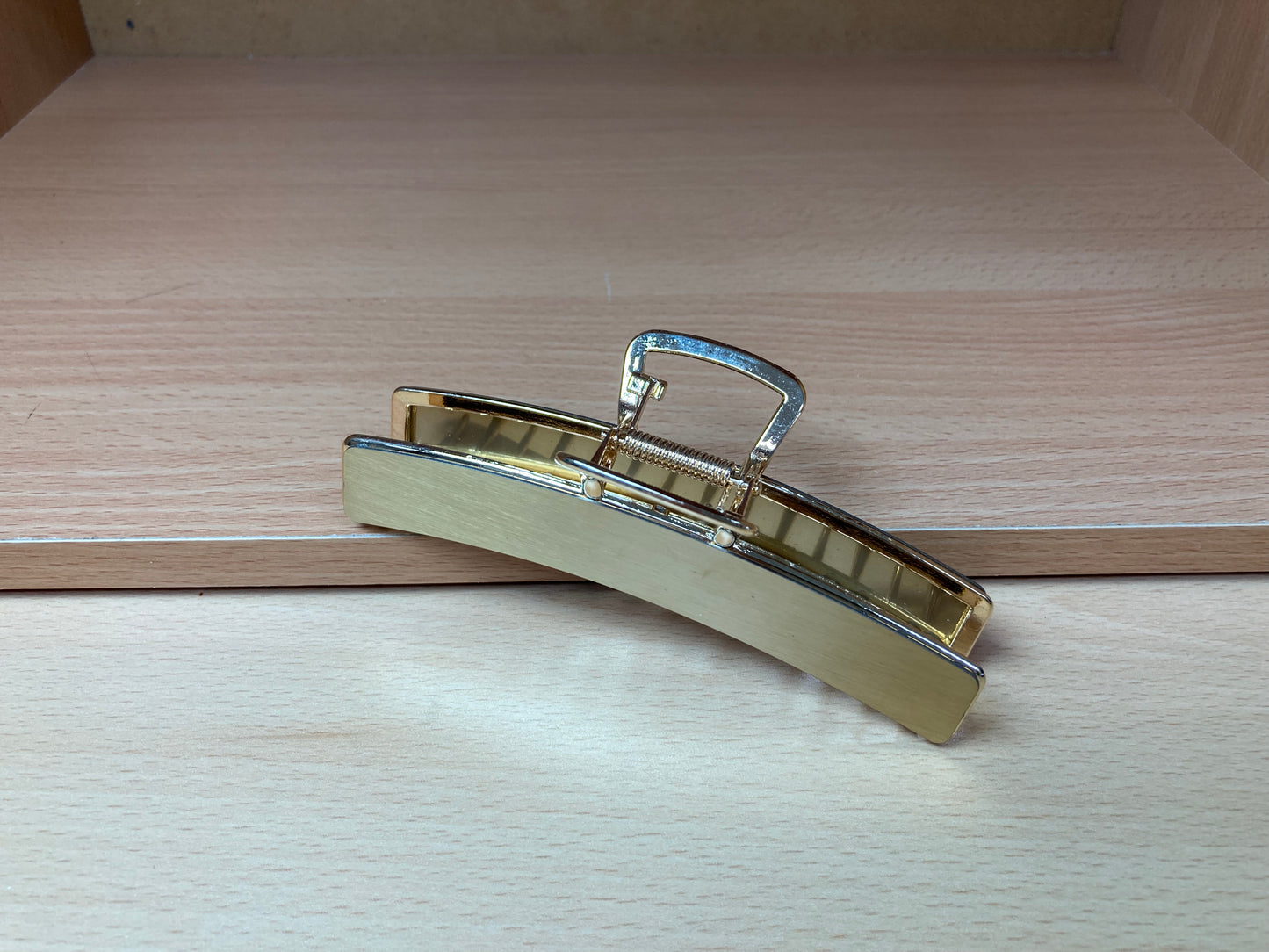 Tiny Treasures Seoul - Brushed Gold Slim Bar Hair Claw Side View