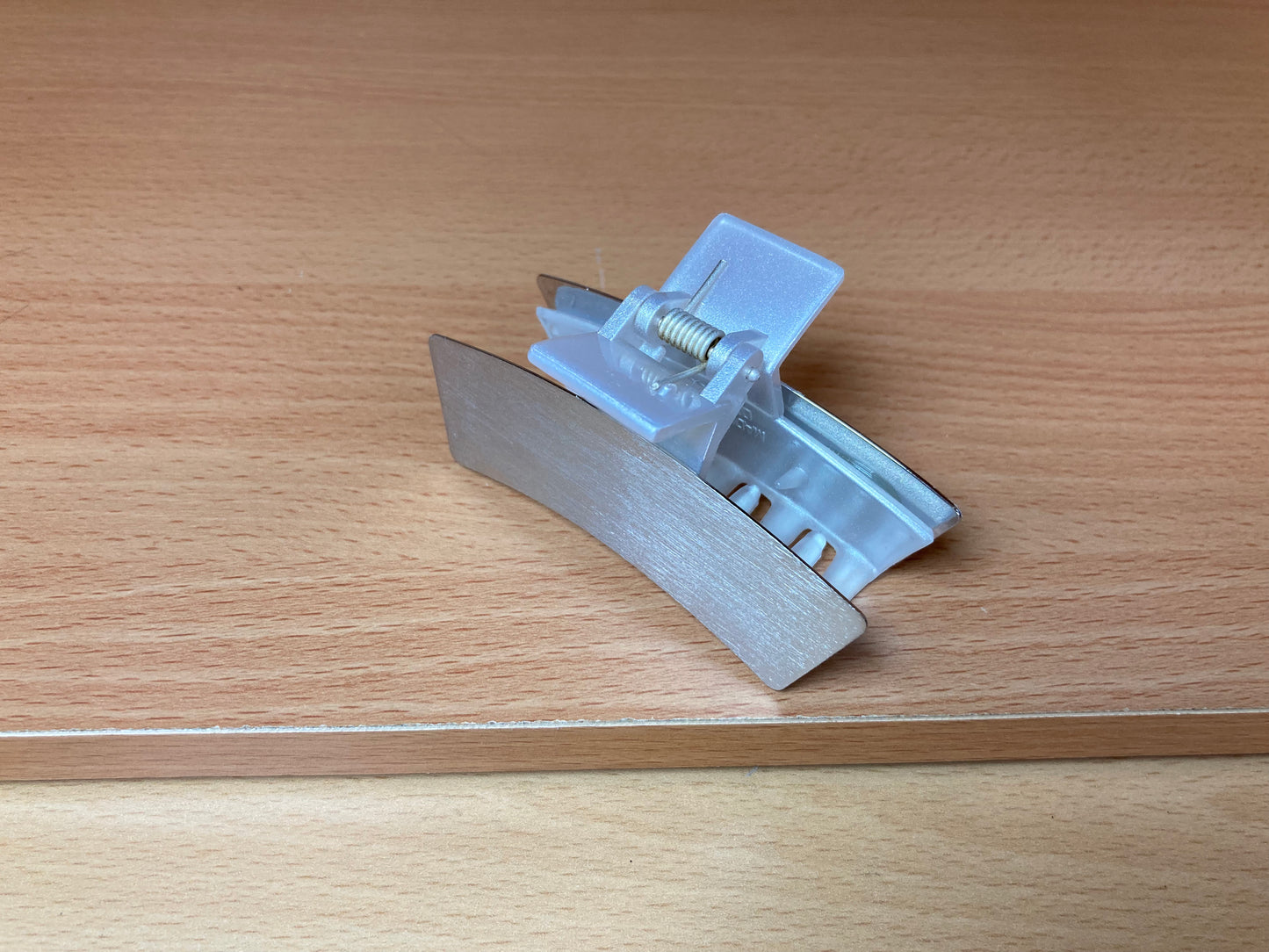 Brushed Silver Mini Curved Bar Hair Claw