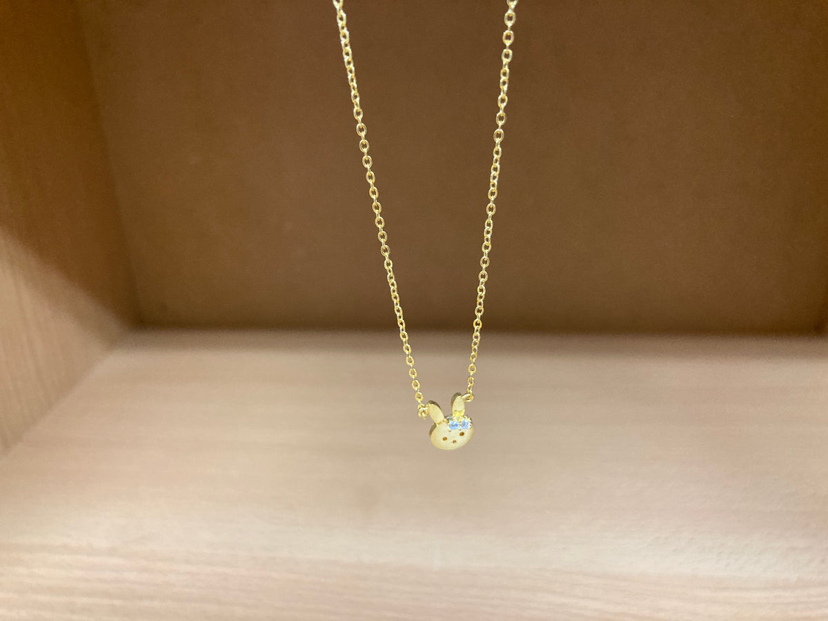 Tiny Treasures Seoul - Bunny Stone Ear Necklace (Gold) 12