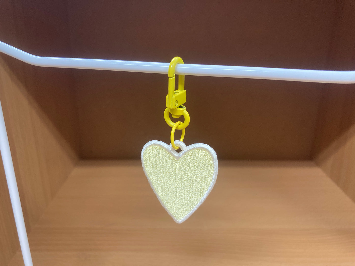 Tiny Treasures Seoul - Butter Yellow Embroidered Heart Bag Charm 10