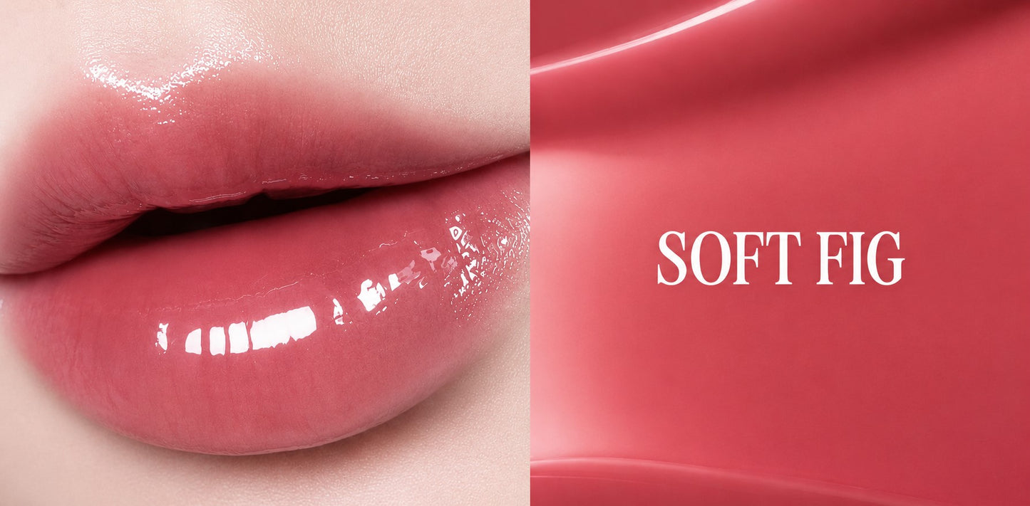 Tiny Treasures Seoul - CLIO Glaze Lip Serum with Ribbon Keyring (001 Soft Fig) Color