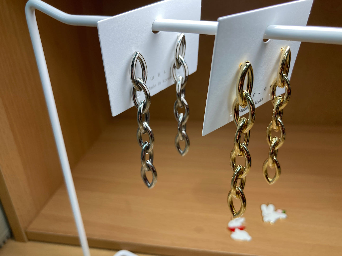 Chain Link Drop Earrings (Gold)