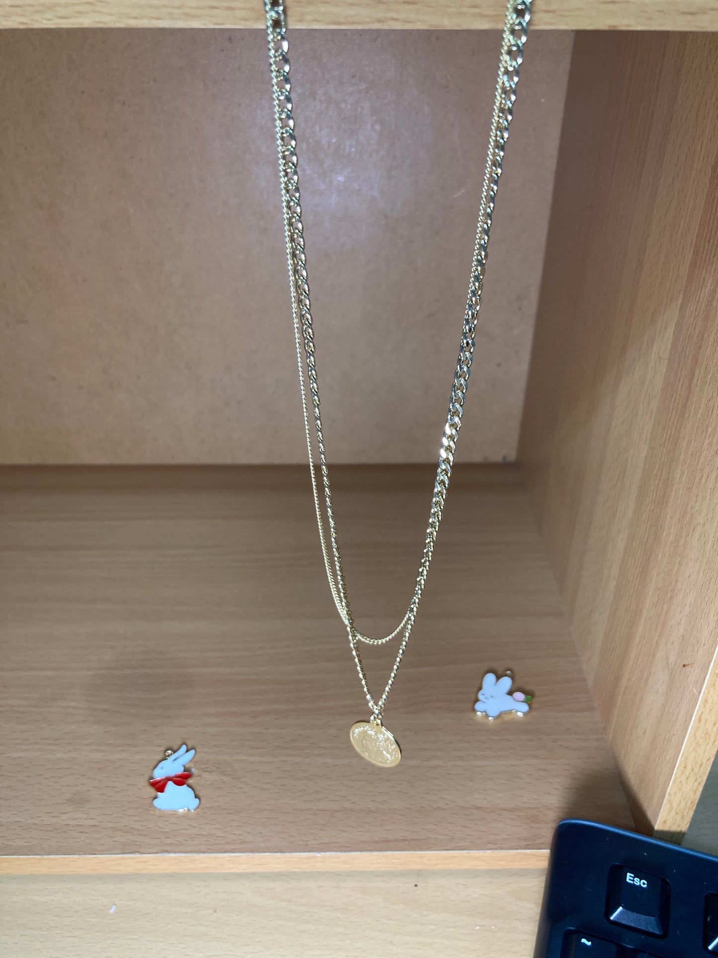 Cuban Chain Layered Coin Necklace