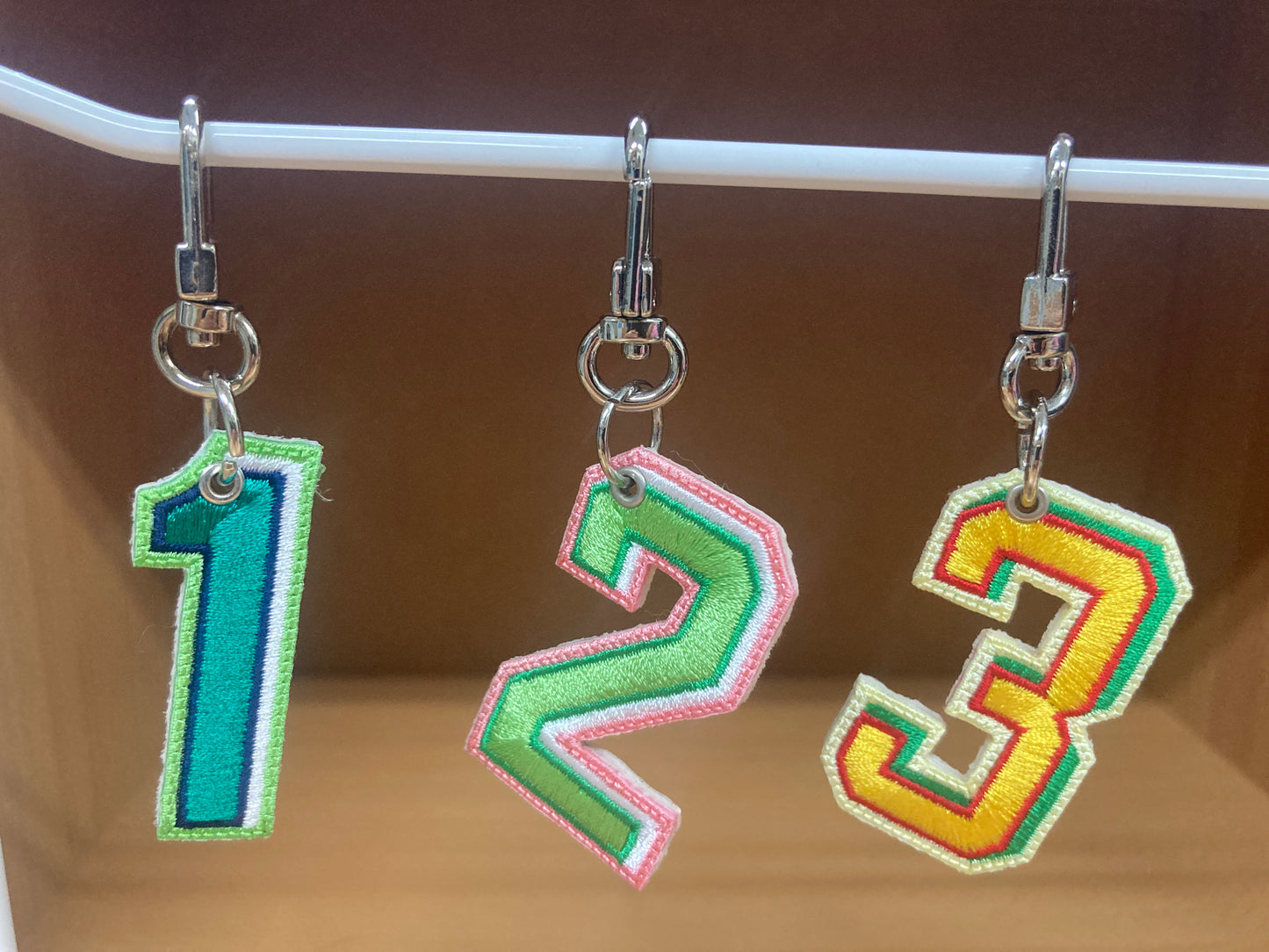 Tiny Treasures Seoul - Embroidered Number 2 Keychain 8