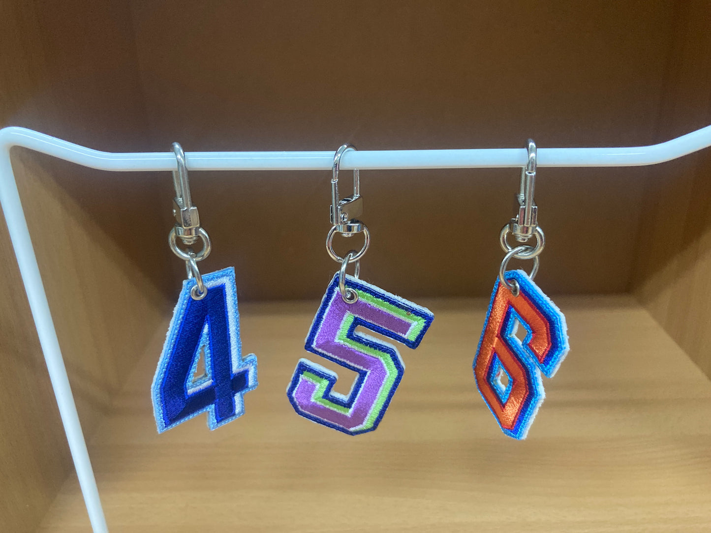 Tiny Treasures Seoul - Embroidered Number 6 Keychain 9