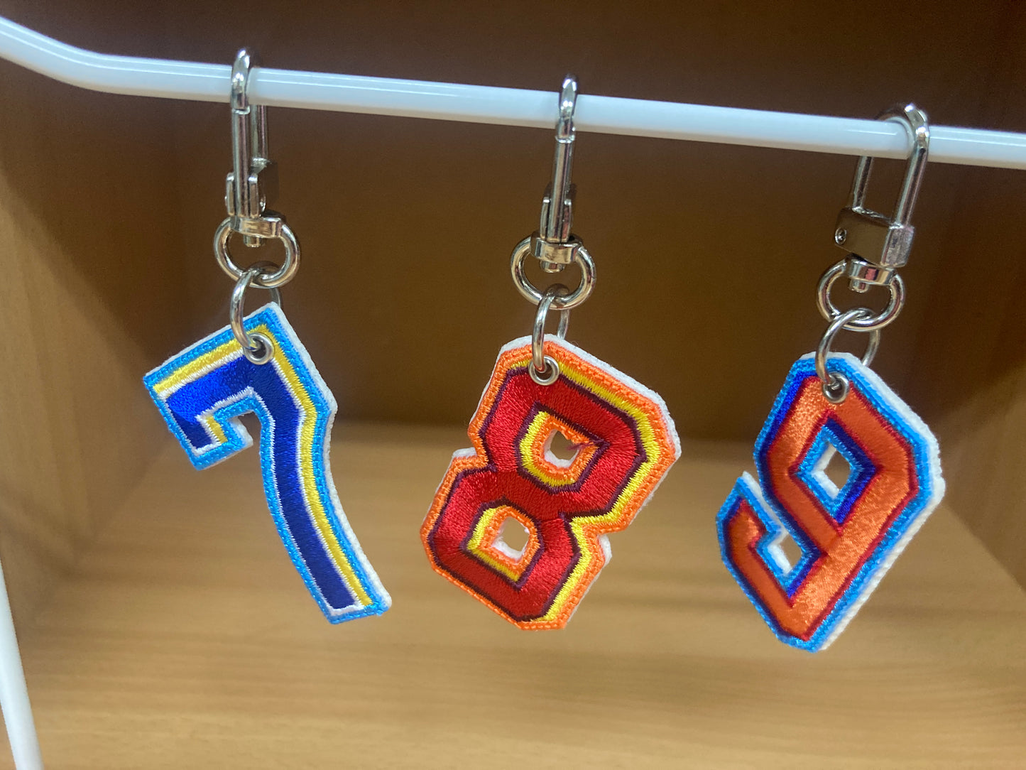 Tiny Treasures Seoul - Embroidered Number 9 Keychain 12