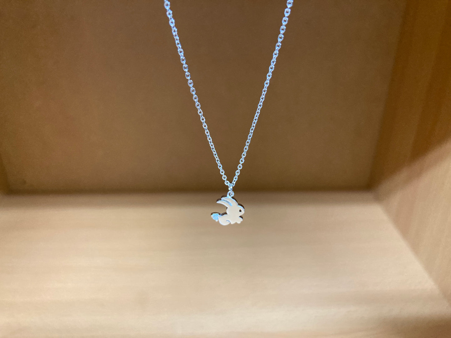 Tiny Treasures Seoul - Mini Bunny Crystal Necklace (Silver) 11