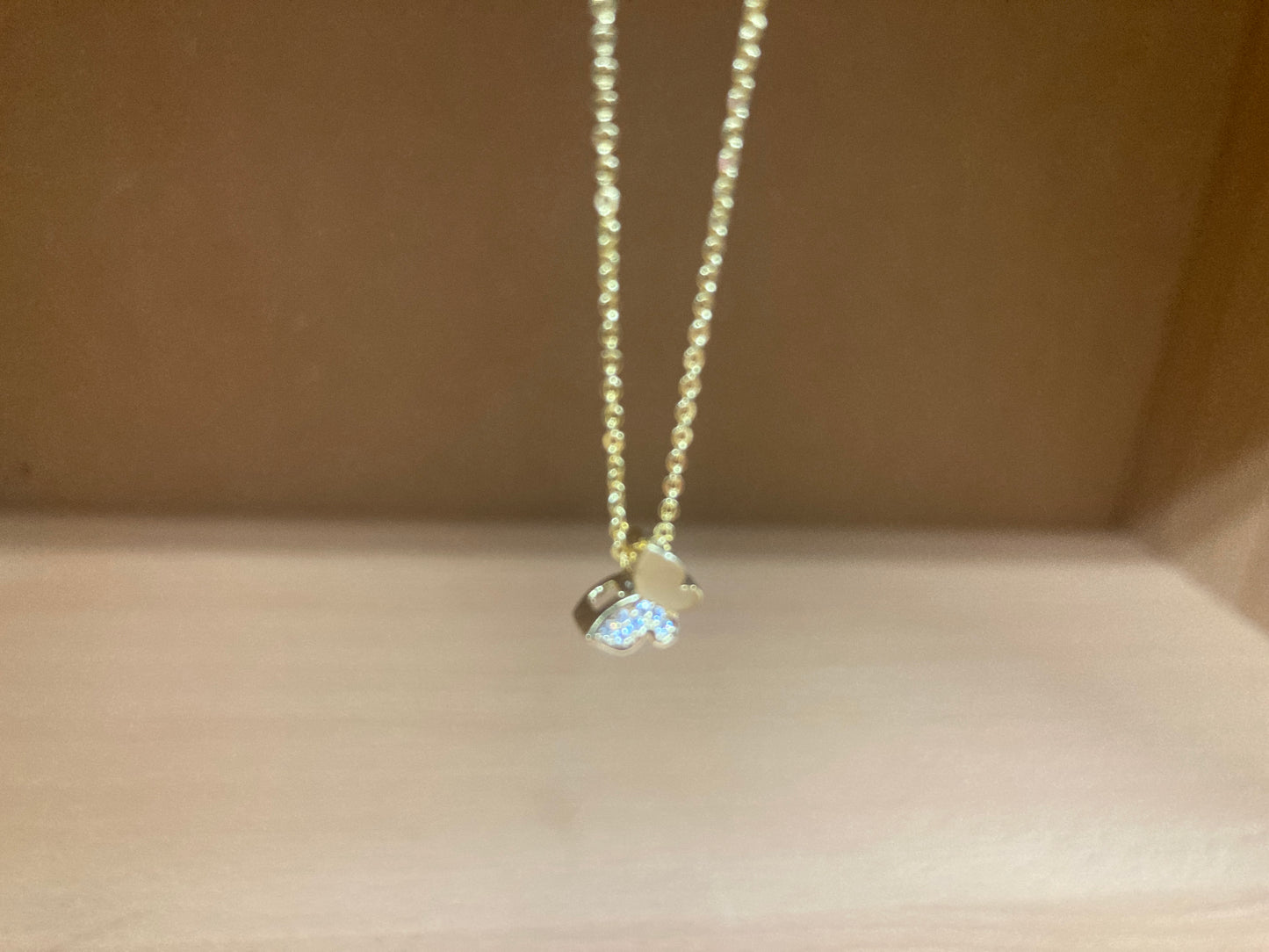 Tiny Treasures Seoul - Mini Butterfly Sparkle Necklace (Gold) 12
