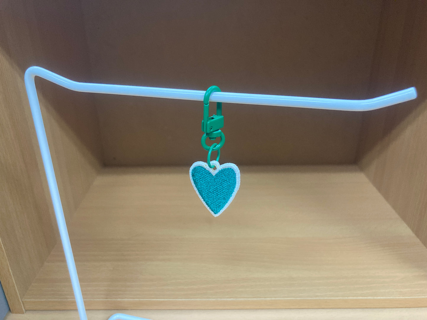 Tiny Treasures Seoul - Mini Emerald Green Heart Embroidered Bag Charm 5
