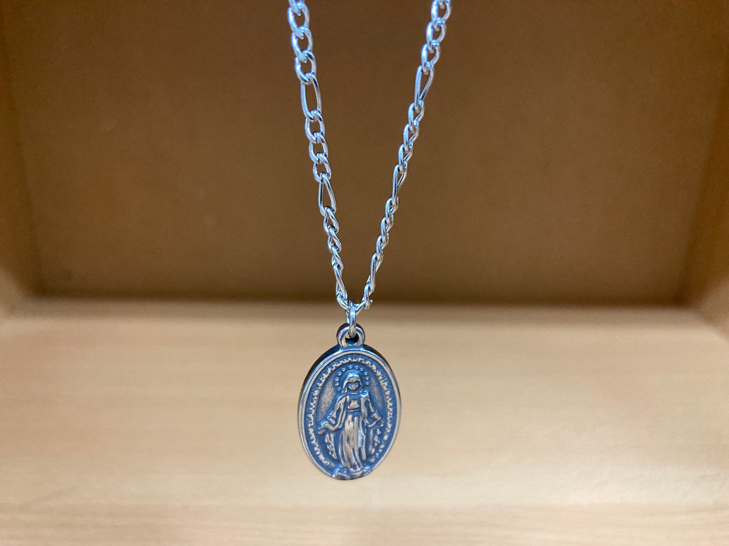 Tiny Treasures Seoul - Surgical Steel Mary Medal Pendant Necklace