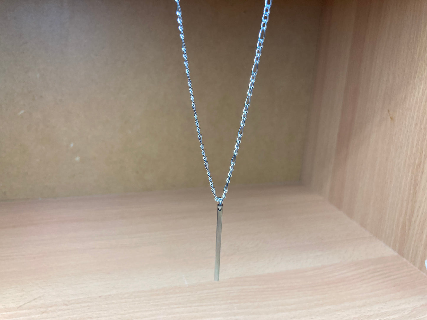 Tiny Treasures Seoul - Surgical Steel Slim Bar Figaro Chain Necklace