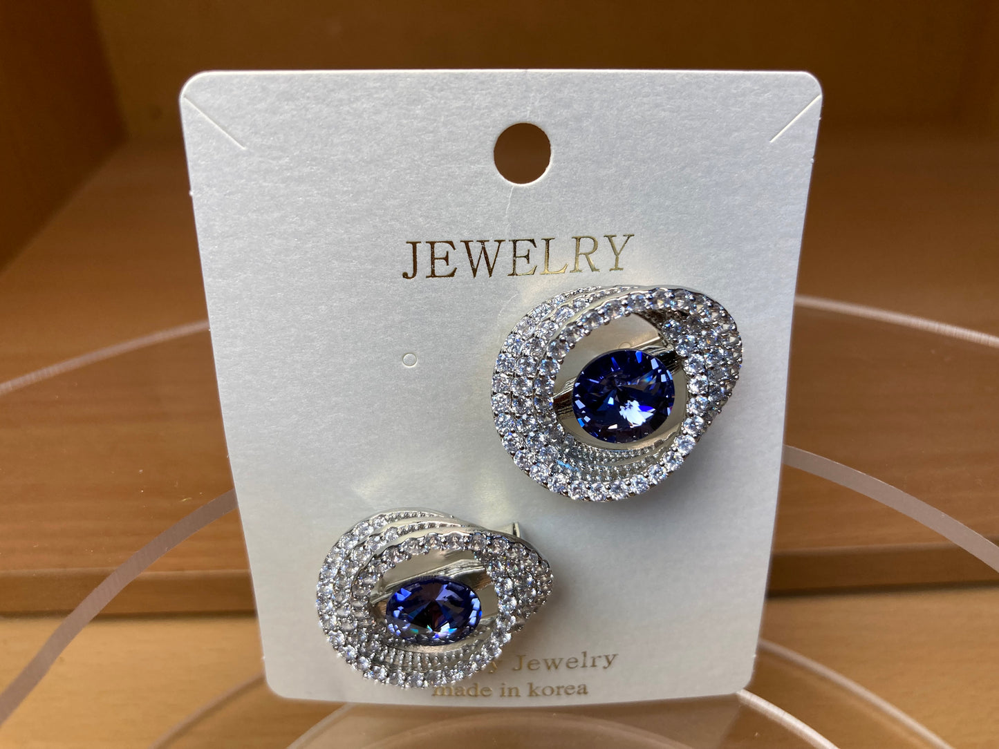 Tiny Treasures Seoul - Violet Swarovski Crystal Oval Brooch Set (2 Pieces)