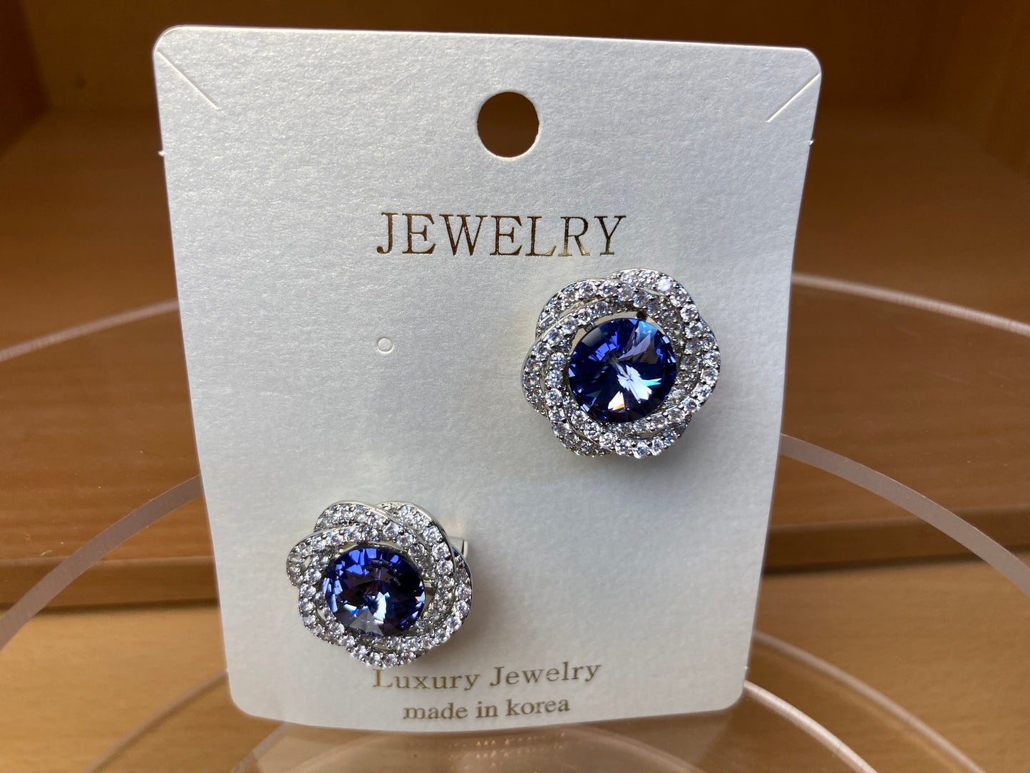 Tiny Treasures Seoul - Violet Swarovski Crystal Flower Brooch Set (2 Pieces)