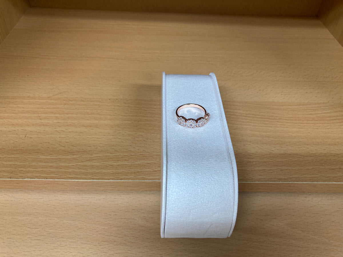 Tiny Treasures Seoul - 12 Round Zirconia Bracelet & 4 Round Zirconia Ring Set (Rose Gold) 19