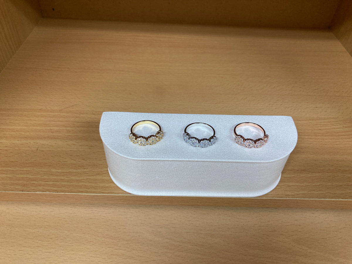 Tiny Treasures Seoul - 12 Round Zirconia Bracelet & 4 Round Zirconia Ring Set (Rose Gold) 20