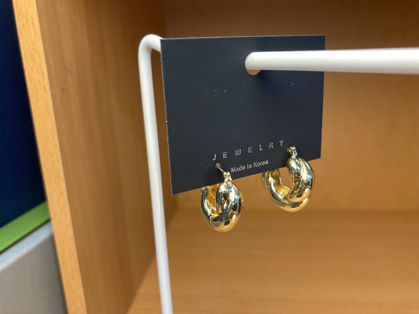 16K Gold Chunky Twisted Hoop Earrings