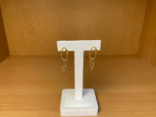 16K Gold Organic Link Drop Earrings