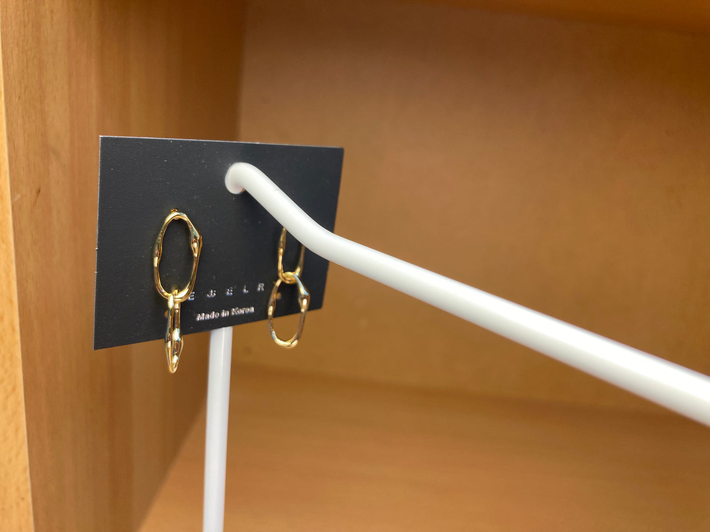 16K Gold Organic Link Drop Earrings
