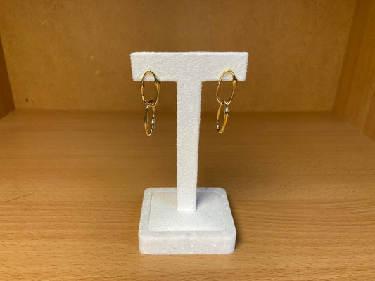 16K Gold Organic Link Drop Earrings