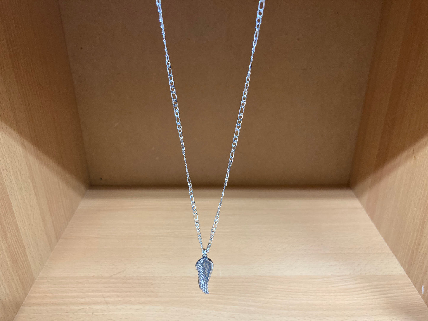 Tiny Treasures Seoul - Angel Wing Pendant Figaro Chain Necklace (Surgical Steel) View