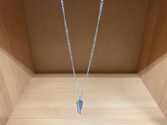 Tiny Treasures Seoul - Angel Wing Pendant Figaro Chain Necklace (Surgical Steel) View
