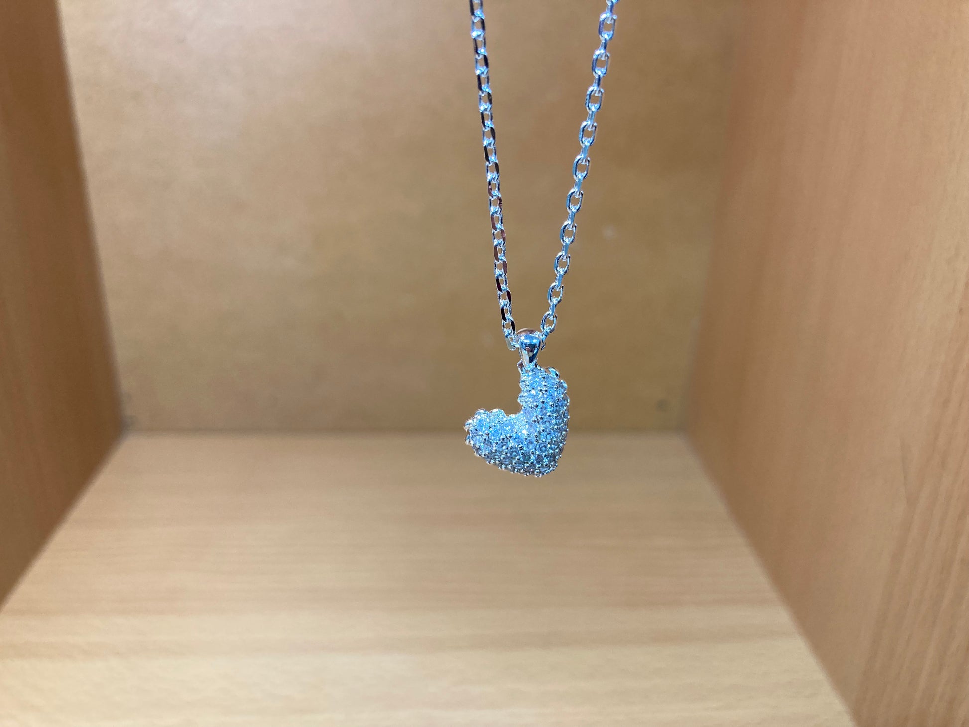 Tiny Treasures Seoul - Asymmetric Heart Pavé Necklace (Silver)