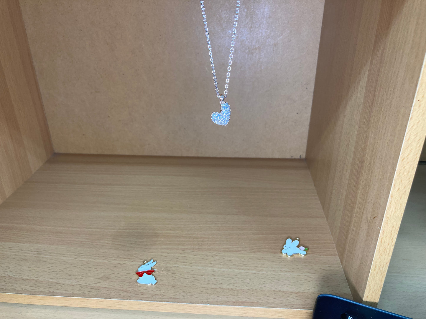 Asymmetric Heart Pavé Necklace (Rose Gold)