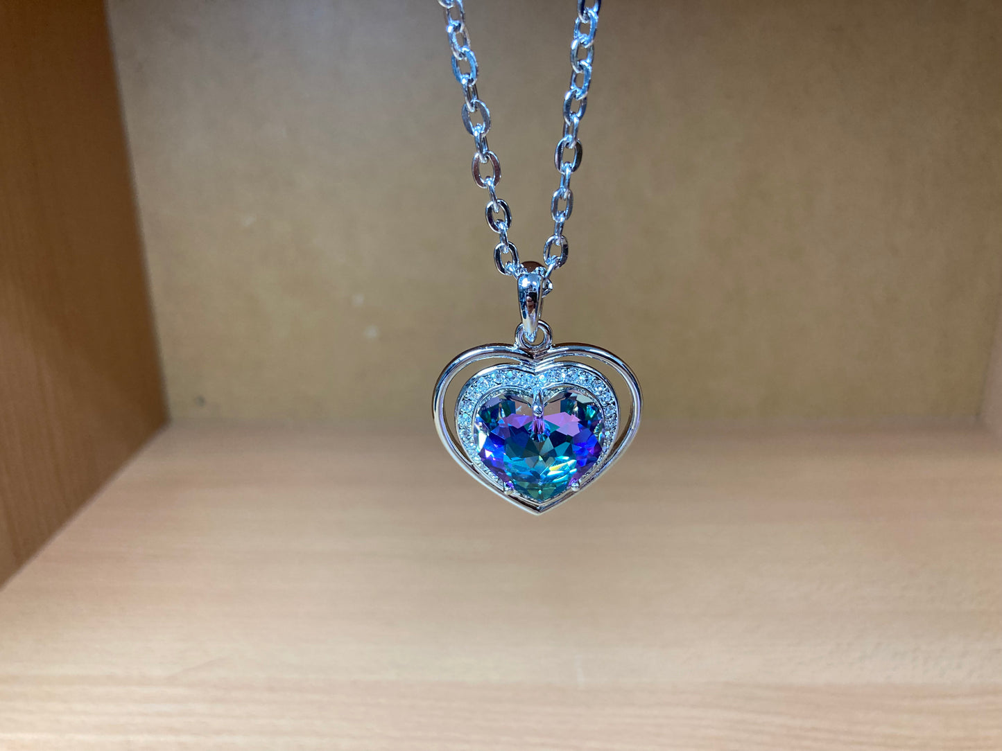 Tiny Treasures Seoul - Aurora Crystal Heart Pendant Necklace
