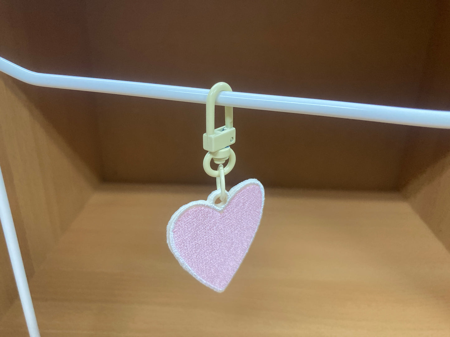 Tiny Treasures Seoul - Baby Pink Embroidered Heart Bag Charm 3