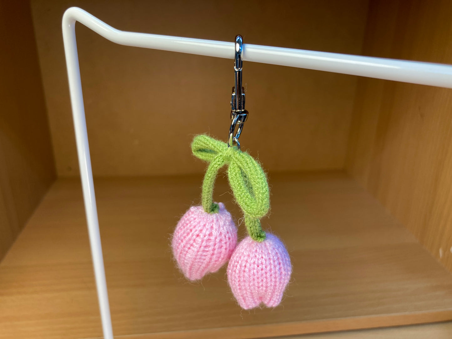 Baby Pink Tulip Ribbon Bag Charm