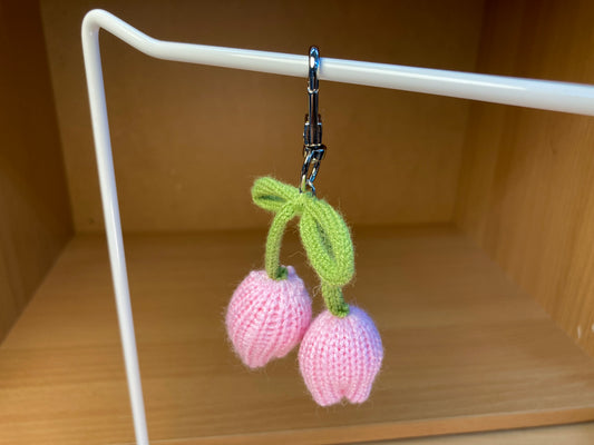 Baby Pink Tulip Ribbon Bag Charm