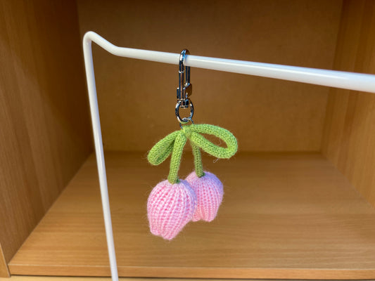 Baby Pink Tulip Ribbon Bag Charm