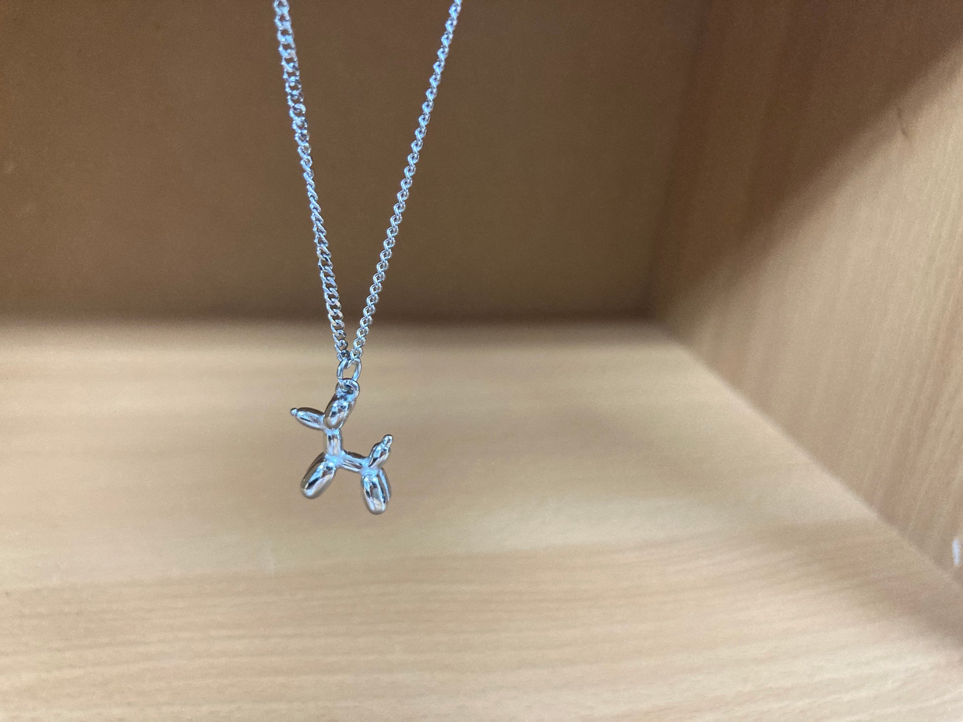Tiny Treasures Seoul - Balloon Dog Surgical Steel Necklace Close up View 2