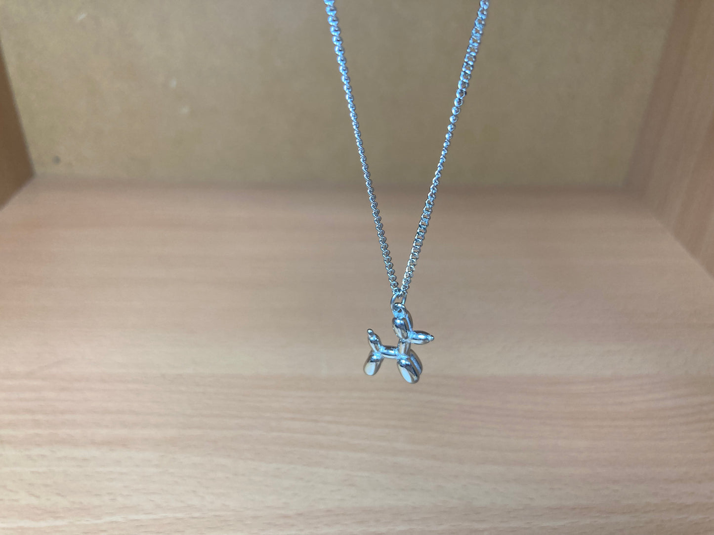 Tiny Treasures Seoul - Balloon Dog Surgical Steel Necklace Close up View 3