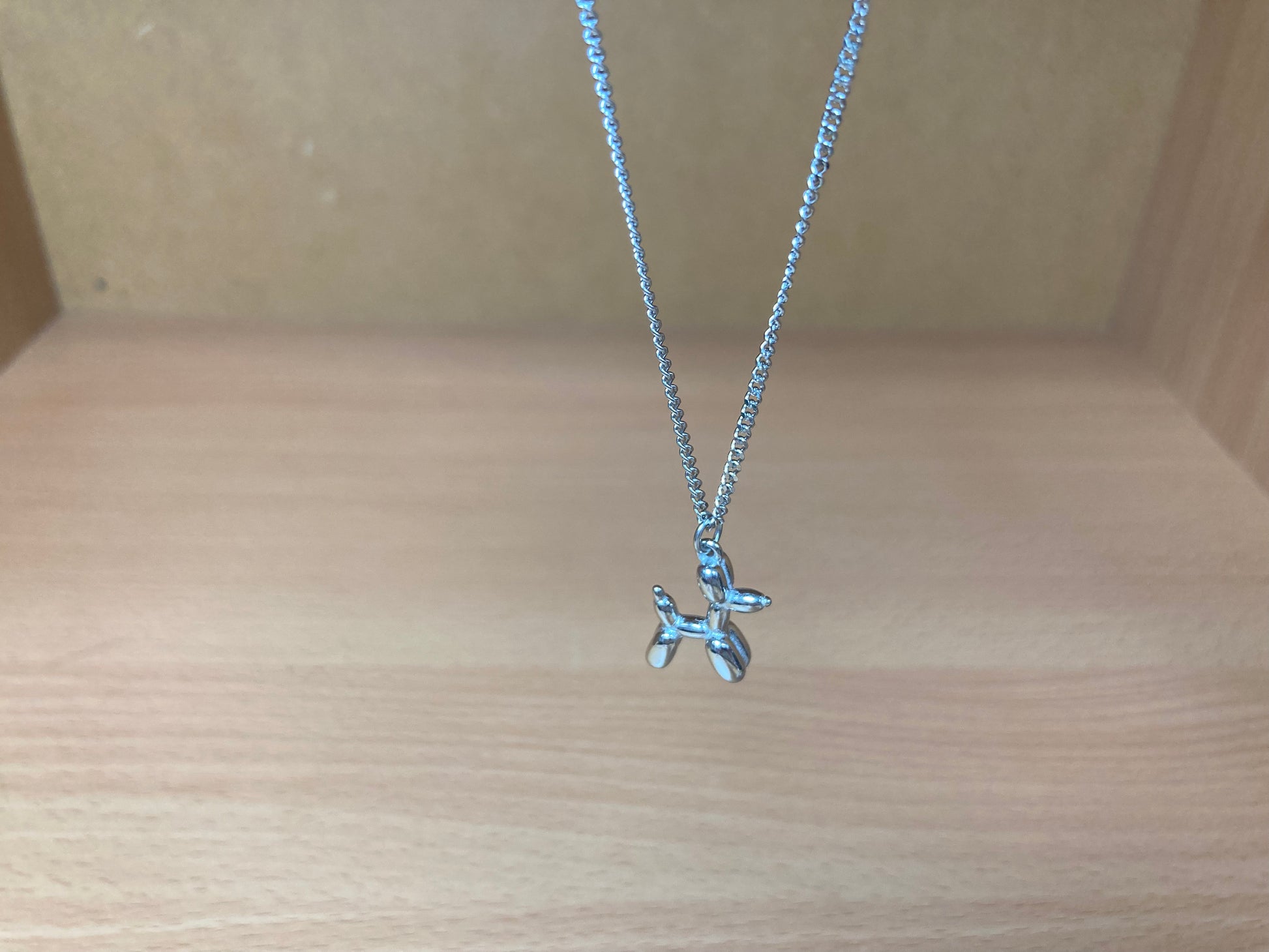 Tiny Treasures Seoul - Balloon Dog Surgical Steel Necklace Close up View 3