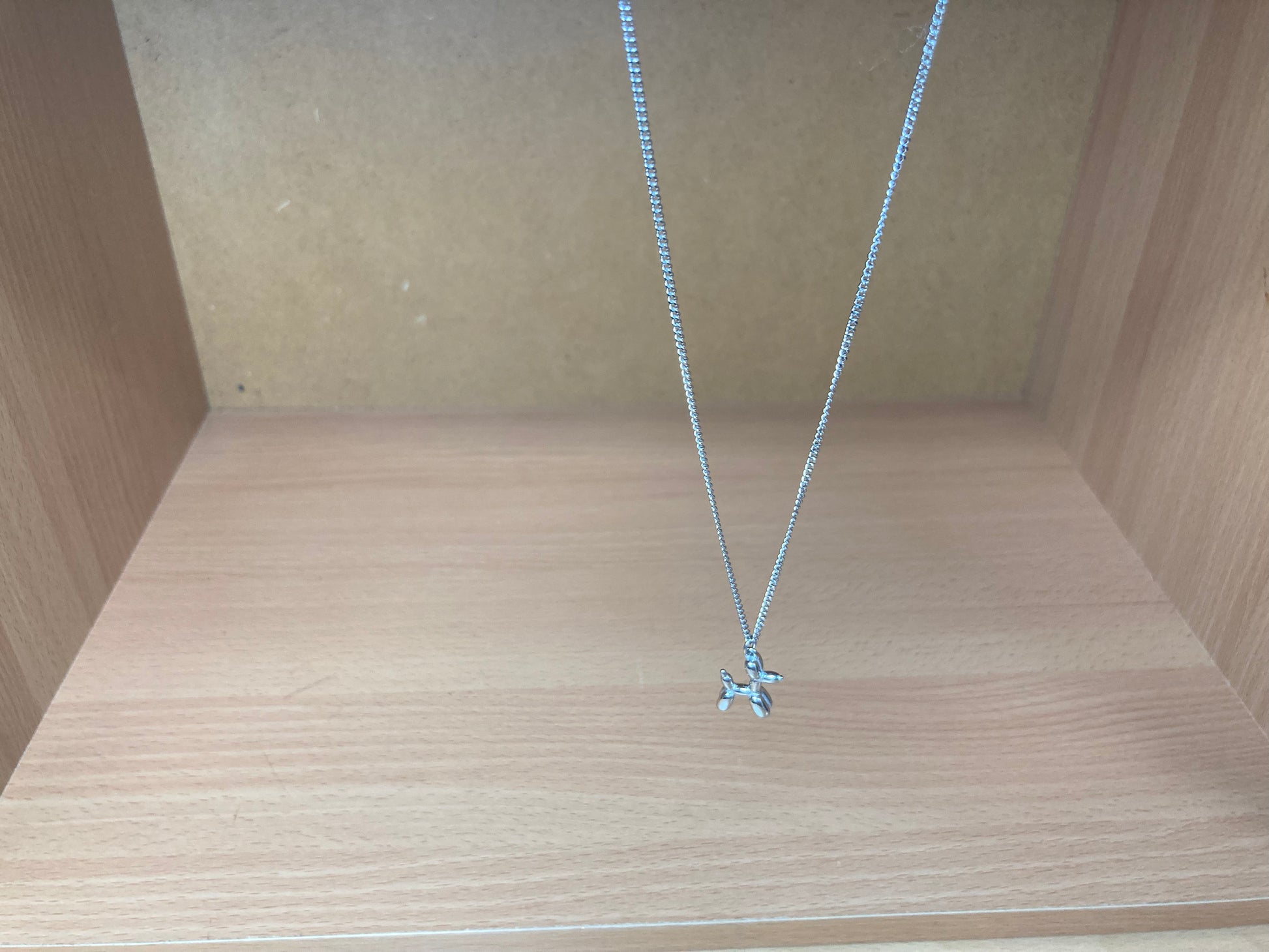 Tiny Treasures Seoul - Balloon Dog Surgical Steel Necklace Top View 2