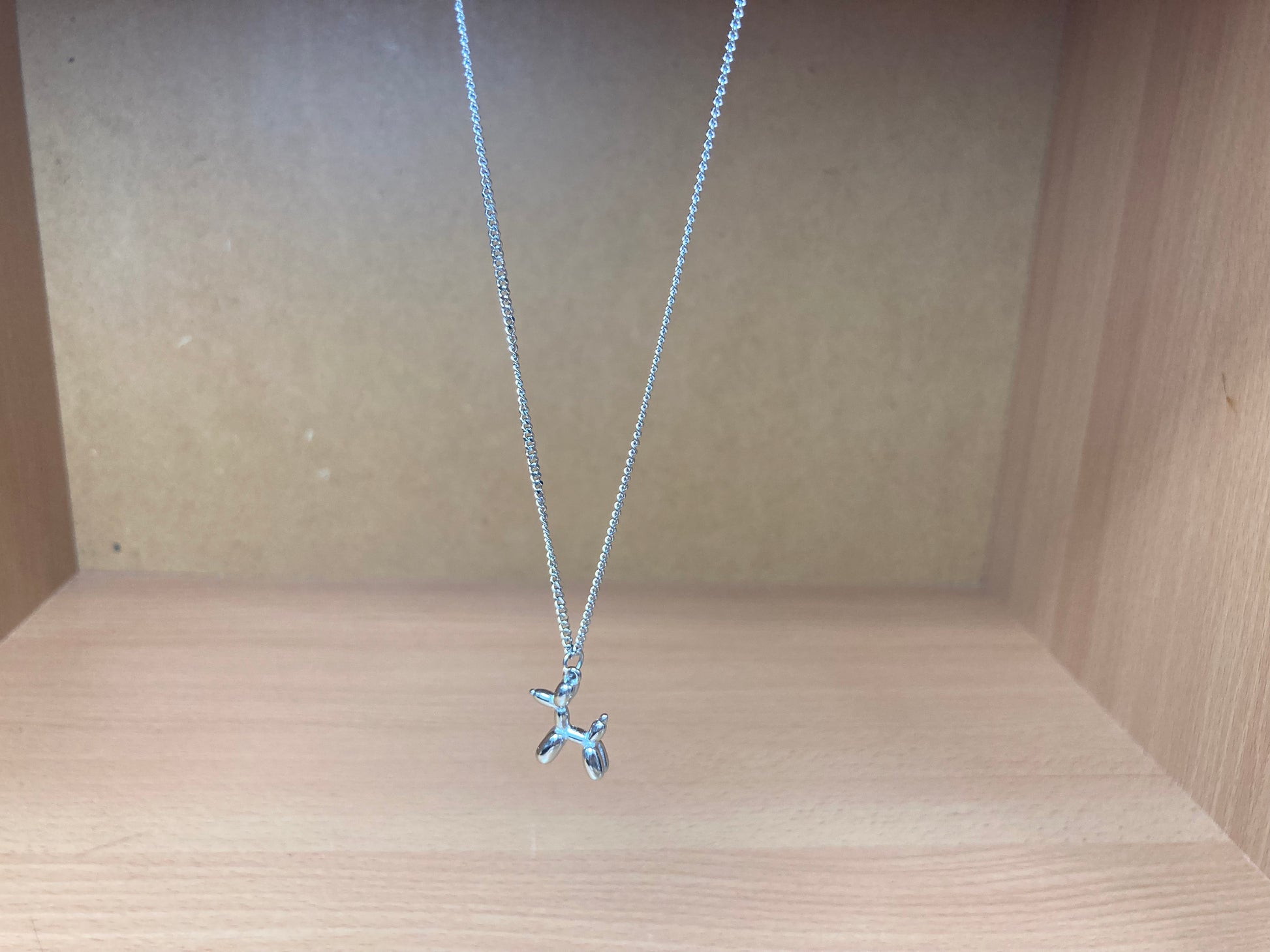 Tiny Treasures Seoul - Balloon Dog Surgical Steel Necklace Front View 9