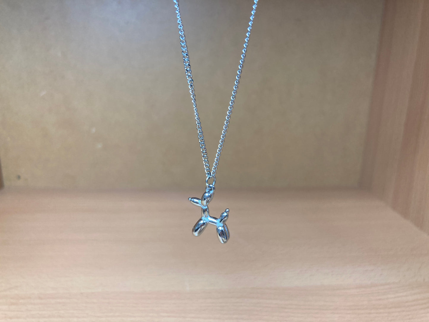 Tiny Treasures Seoul - Balloon Dog Surgical Steel Necklace Close up View 5