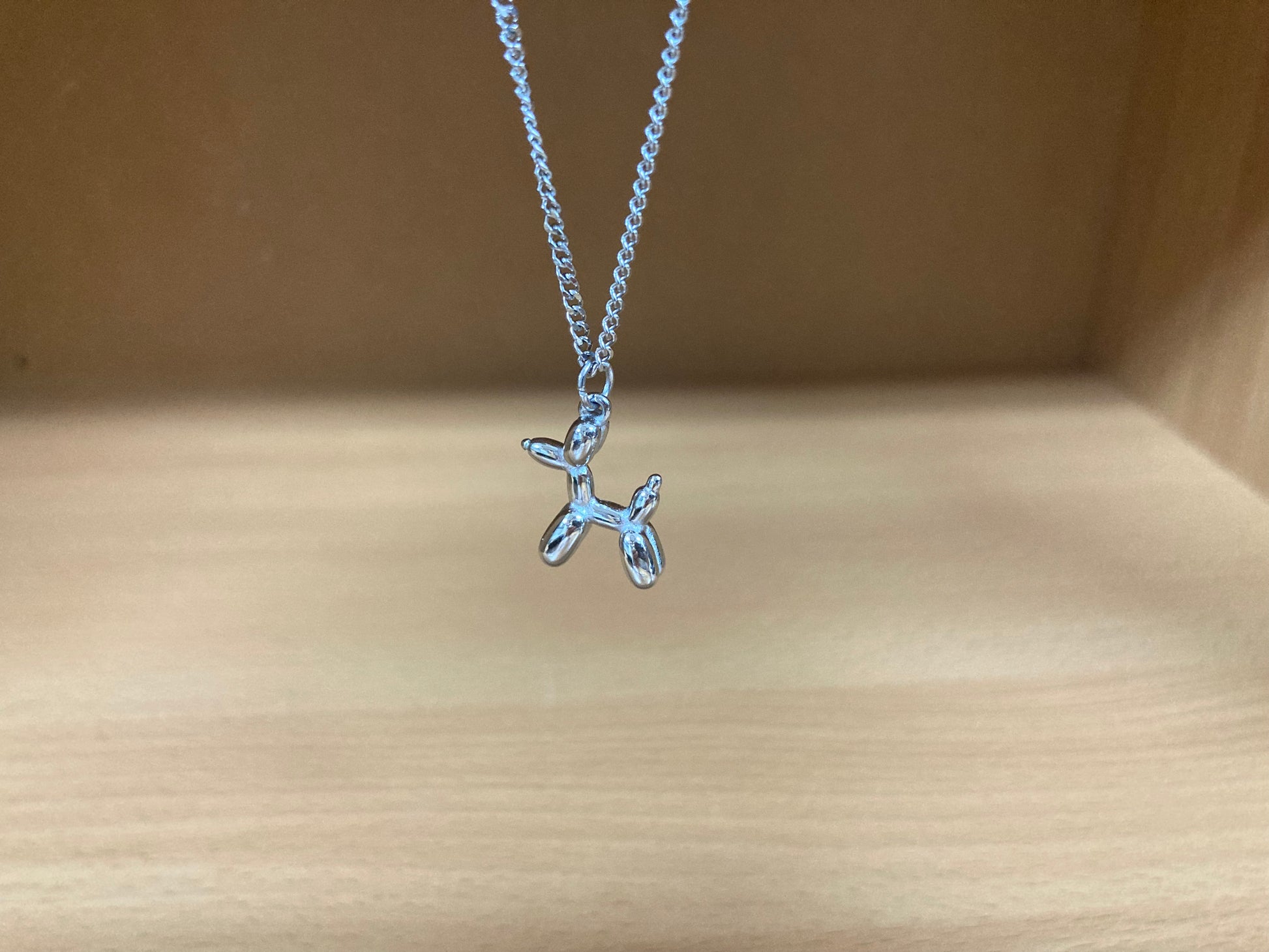Tiny Treasures Seoul - Balloon Dog Surgical Steel Necklace Front View