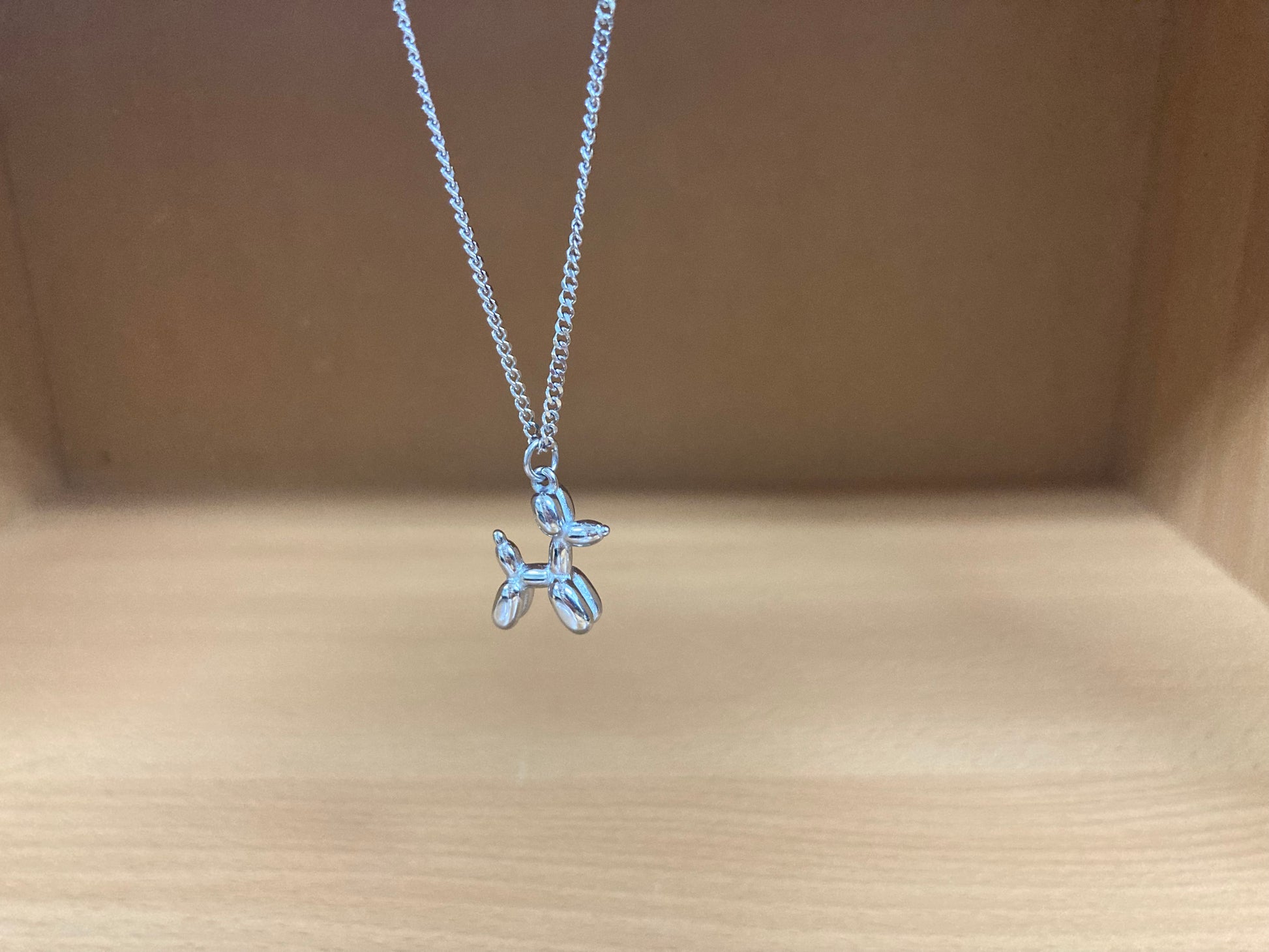 Tiny Treasures Seoul - Balloon Dog Surgical Steel Necklace Front View 2