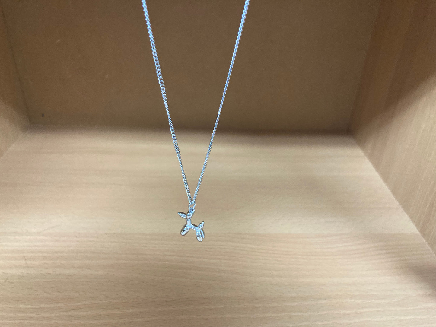 Tiny Treasures Seoul - Balloon Dog Surgical Steel Necklace Top View 4