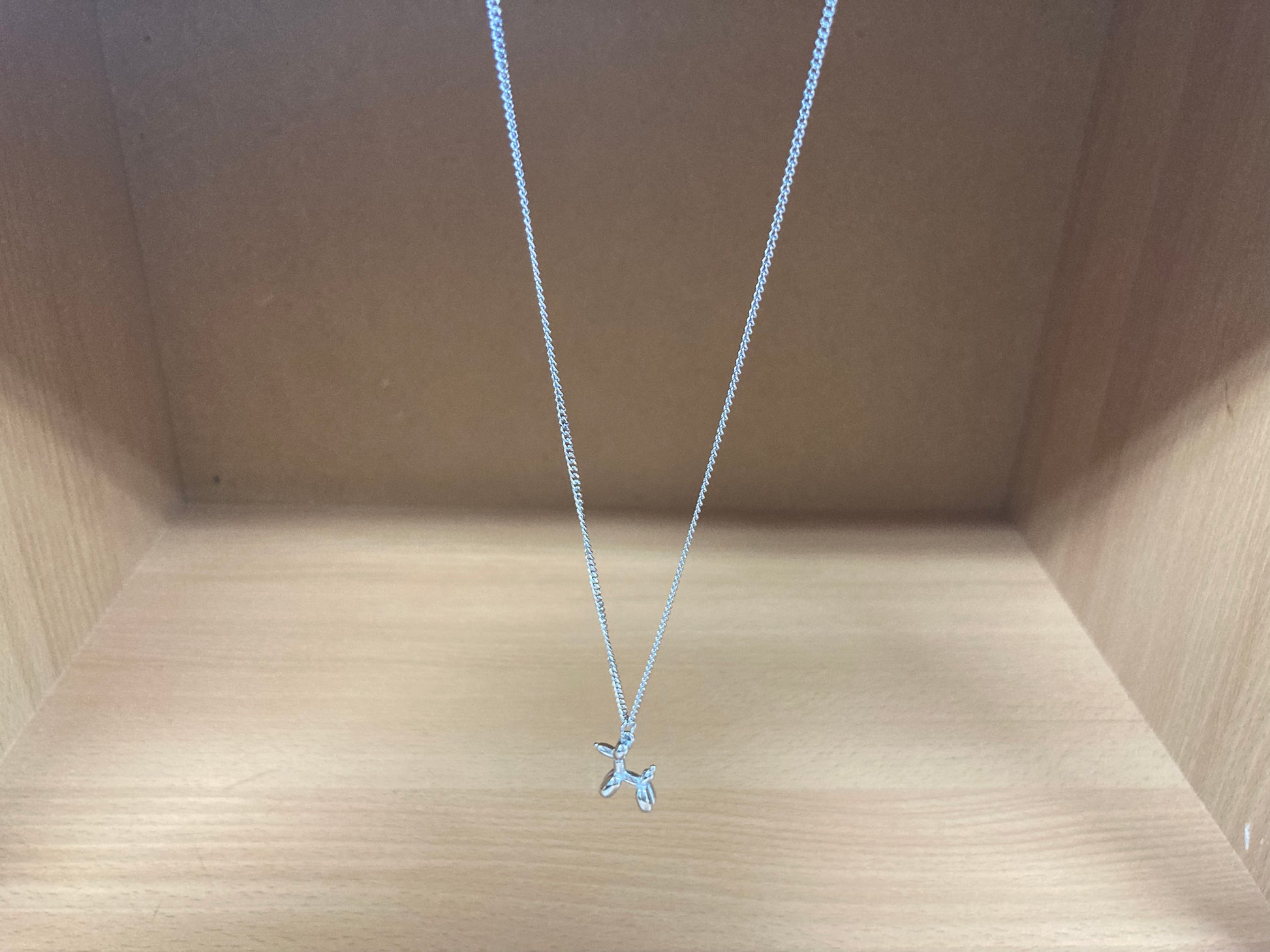 Tiny Treasures Seoul - Balloon Dog Surgical Steel Necklace Top View 5