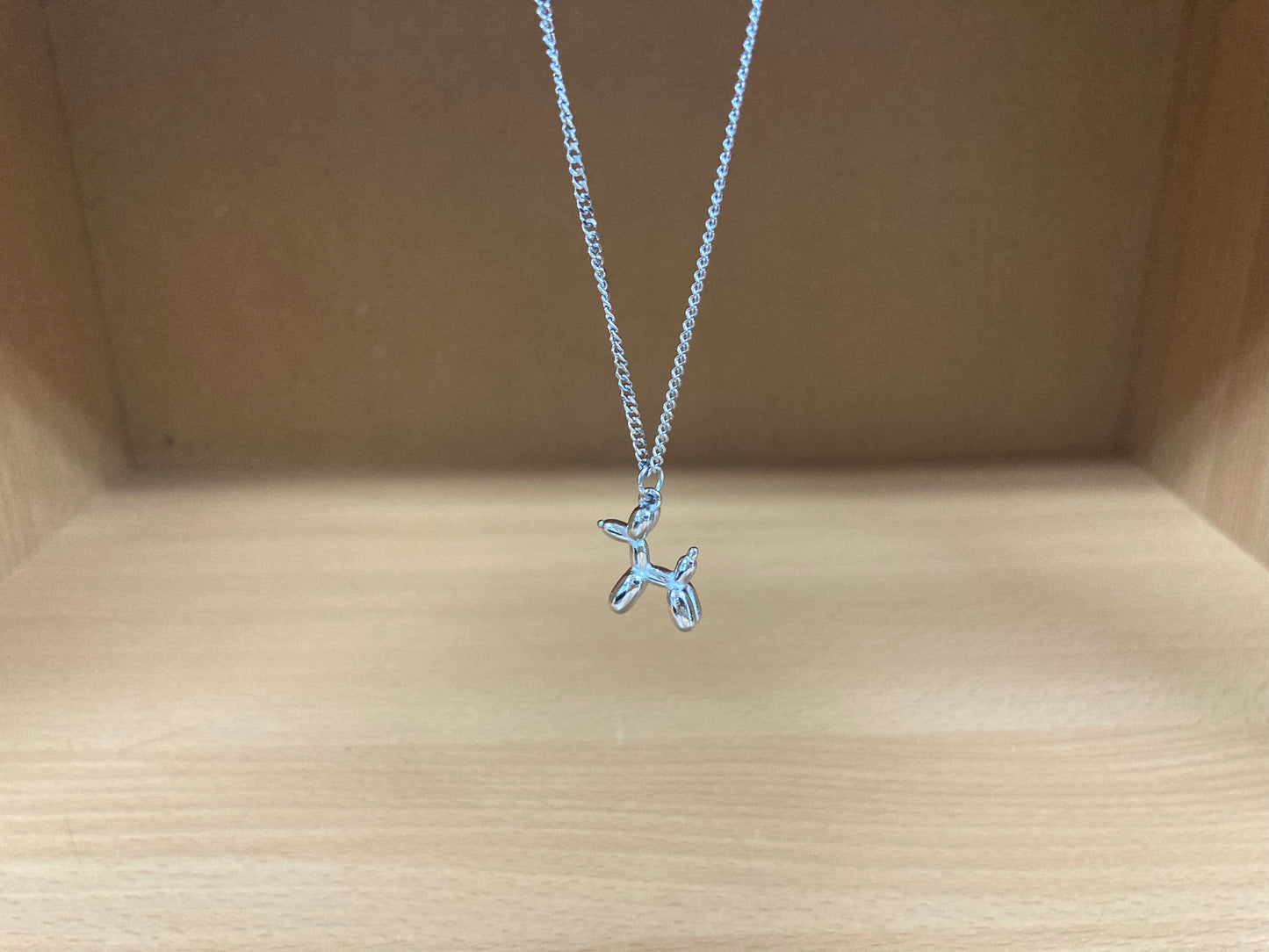 Tiny Treasures Seoul - Balloon Dog Surgical Steel Necklace Front View 3