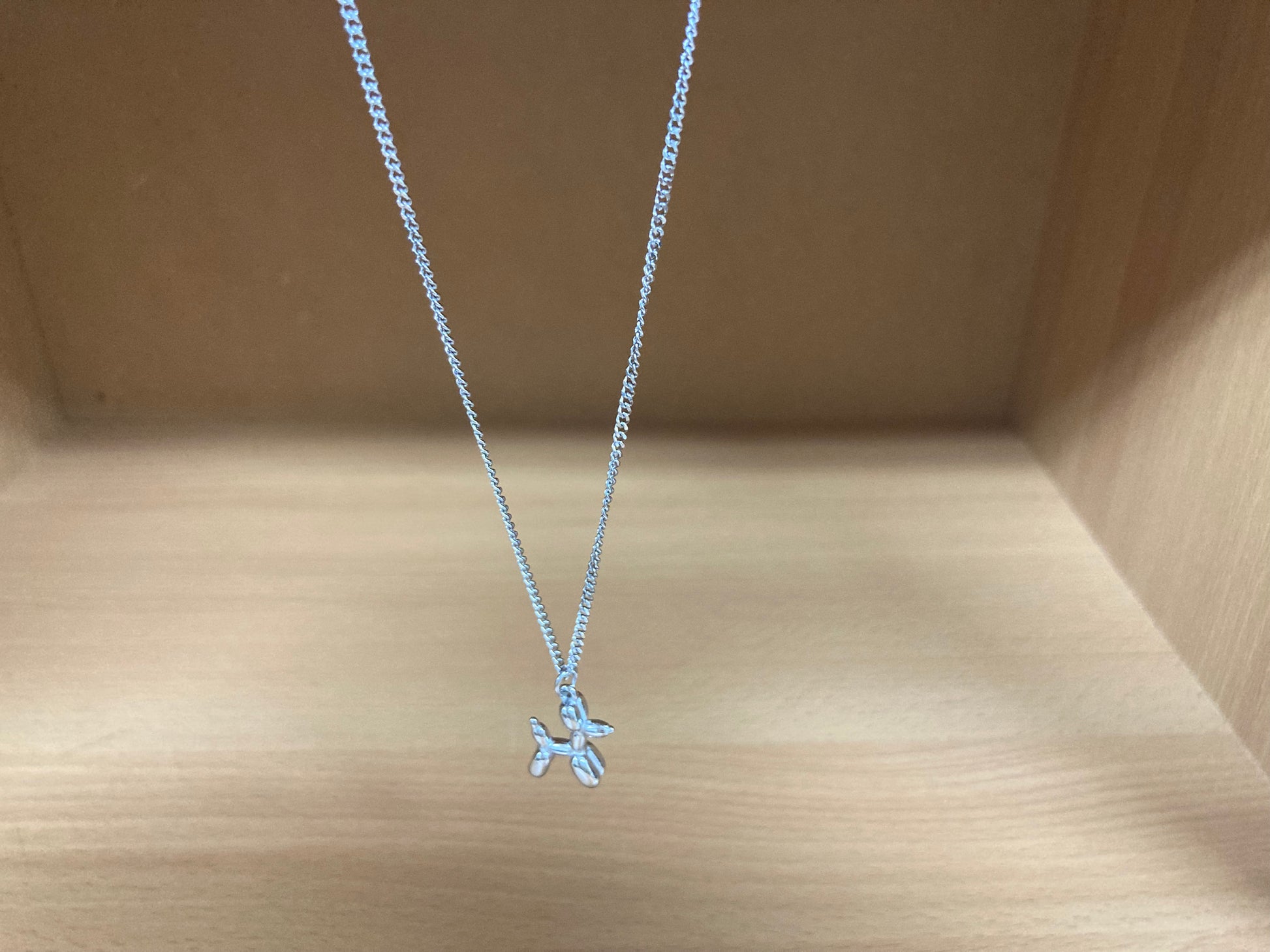 Tiny Treasures Seoul - Balloon Dog Surgical Steel Necklace Front View 5