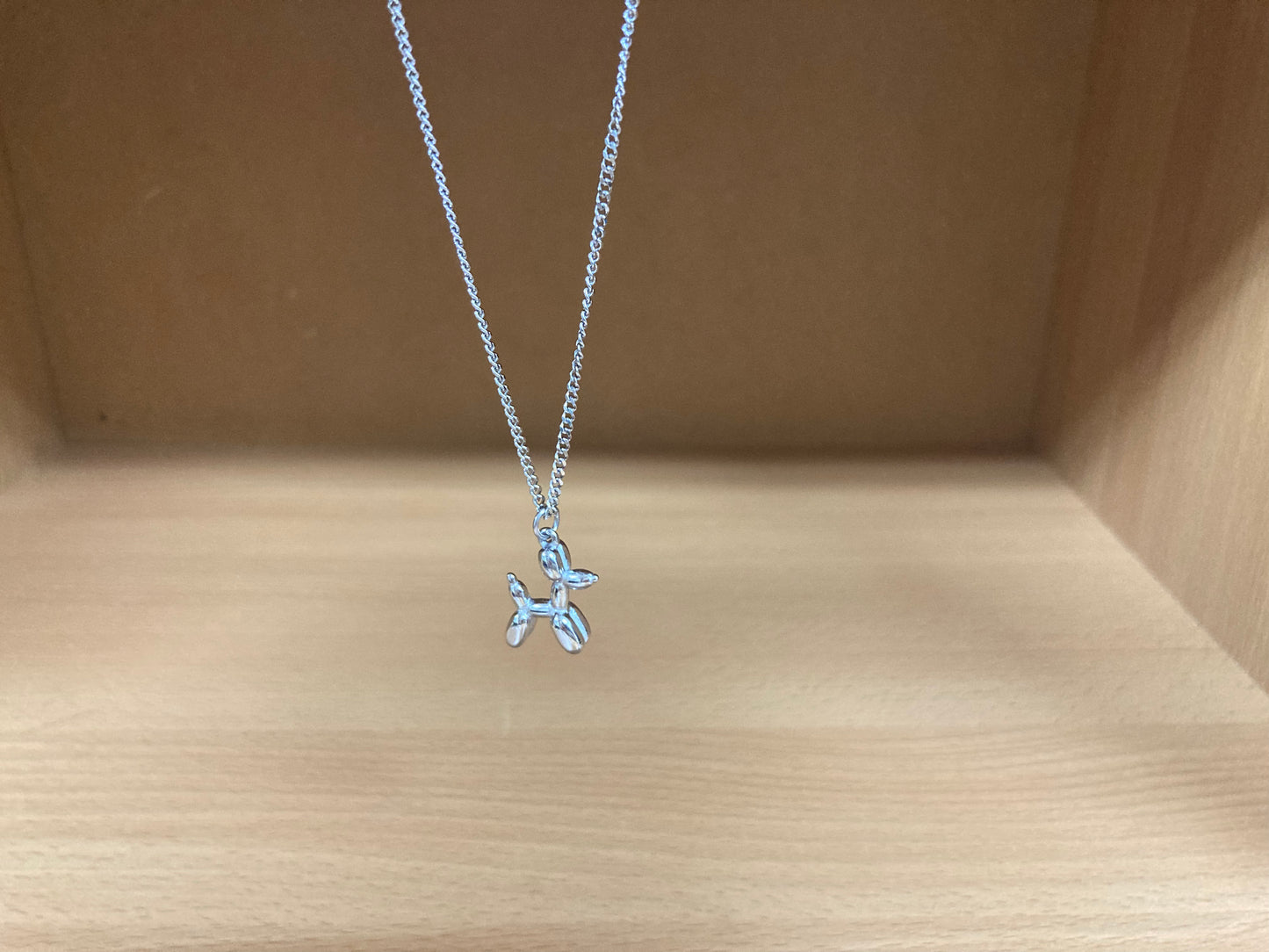 Tiny Treasures Seoul - Balloon Dog Surgical Steel Necklace Front View 7