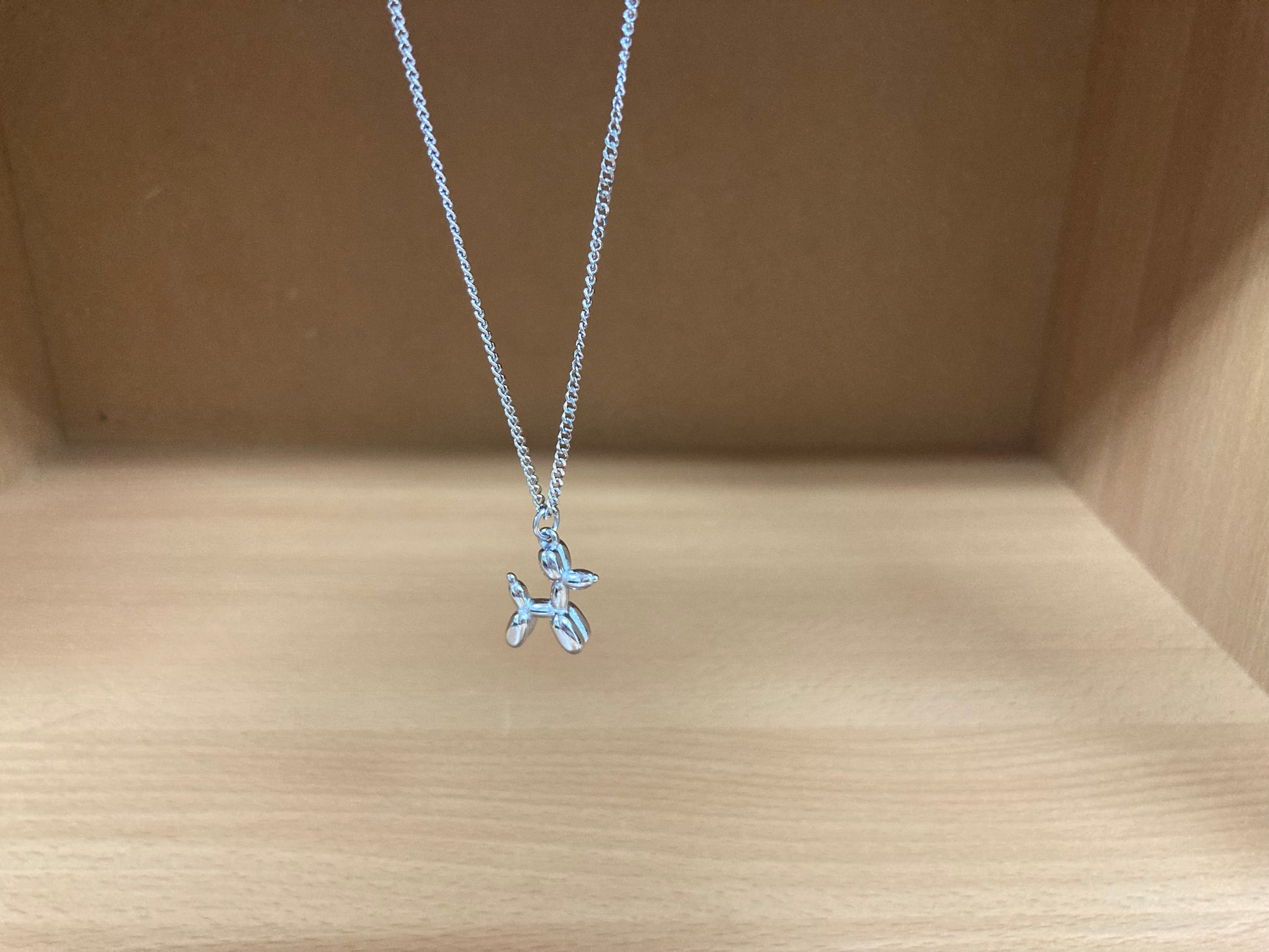 Tiny Treasures Seoul - Balloon Dog Surgical Steel Necklace Front View 7