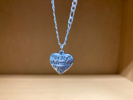 Tiny Treasures Seoul - Be My Valentine Heart Pendant Figaro Chain Necklace (Surgical Steel)