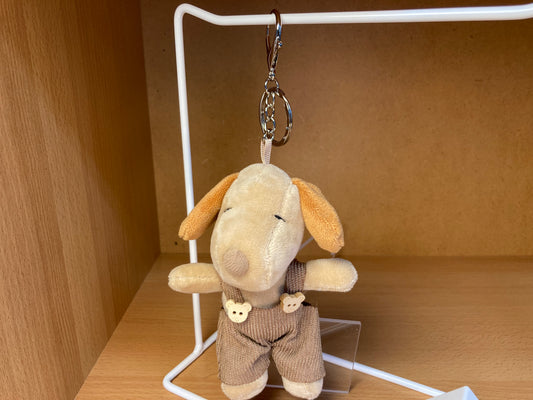 Beige Snoopy Plush Bag Charm Key Chain