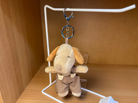 Beige Snoopy Plush Bag Charm Key Chain